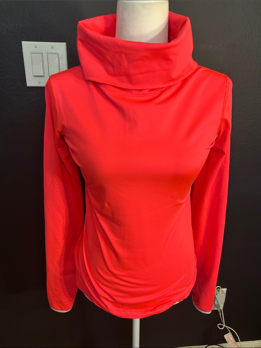 Nike Neon Coral Cowl Neck Long-Sleeve Sweater
